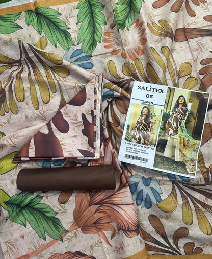 Salitex Lawn 3 PIECE DIGITAL PRINTED Collection Design# 5