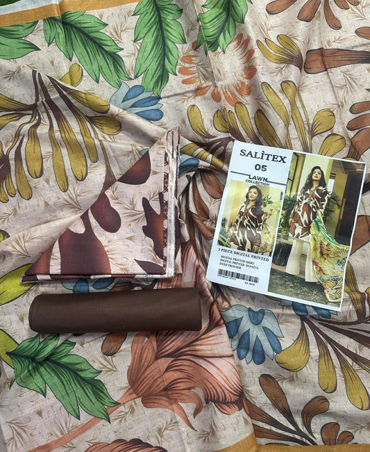 Salitex Lawn 3 PIECE DIGITAL PRINTED Collection Design# 5