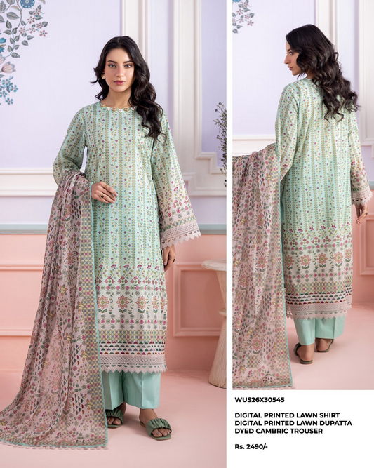 ZELLBURY Unstitched Lawn Collection 2026 Design #WUS26X30545