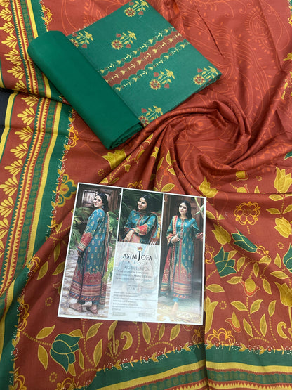 Asim Jofa Premium 3 Piece Unstitched Lawn Collection