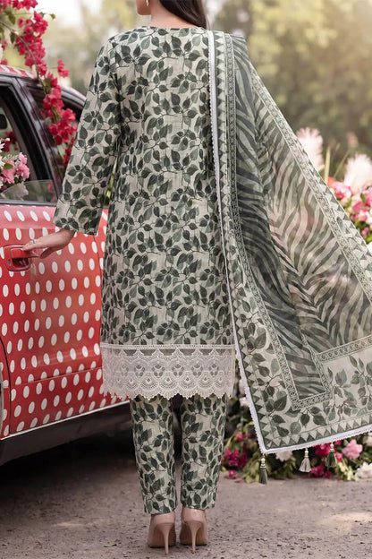 Floral Fusion By Almeerah D-10 -  3Pcs Printed Stripe Collection