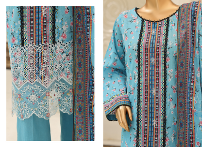 MTF Digital Printed Embroidered Lawn Collection 2026 Design No: 1