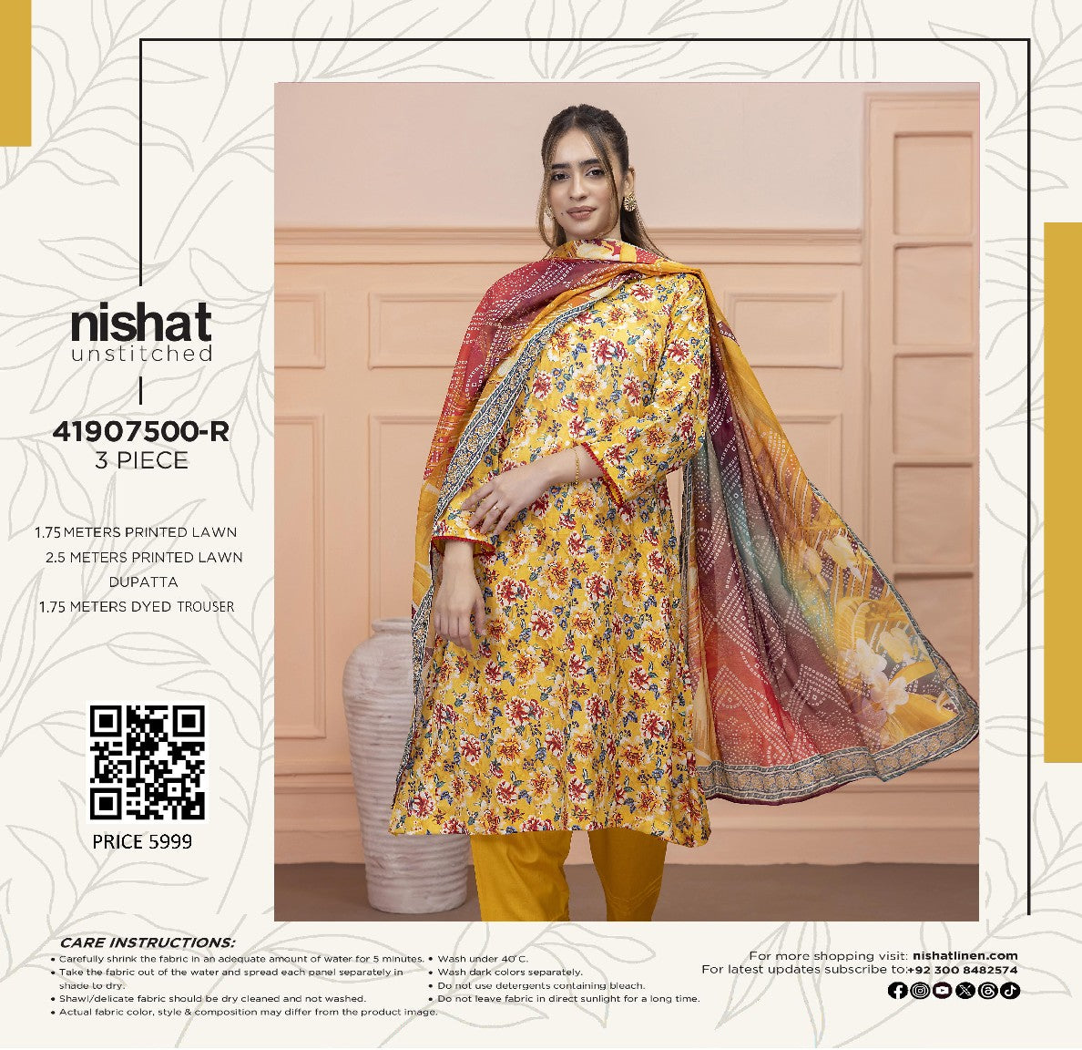 Nishat Printed Lawn 3P In Wholesale Price