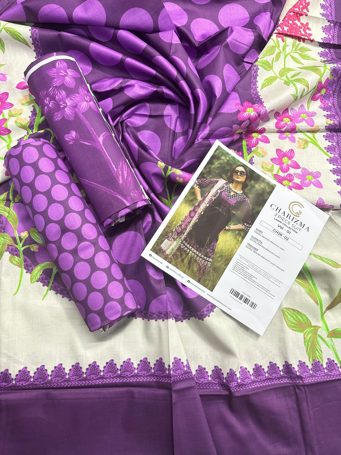CHARIZMA LAWN UNSTITCHED COLLECTION – Vol 1_CH26-02