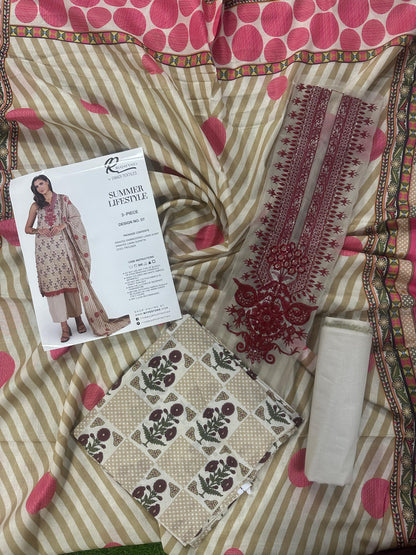 RUQAYYAHS – Digital Printed Embroidered Lawn Collection 2026 Design # 07