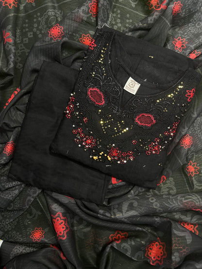 BQ EMBROIDERY STITCHED 3PCS RANDOMLY ANY COLOR/ ANY DESIGN