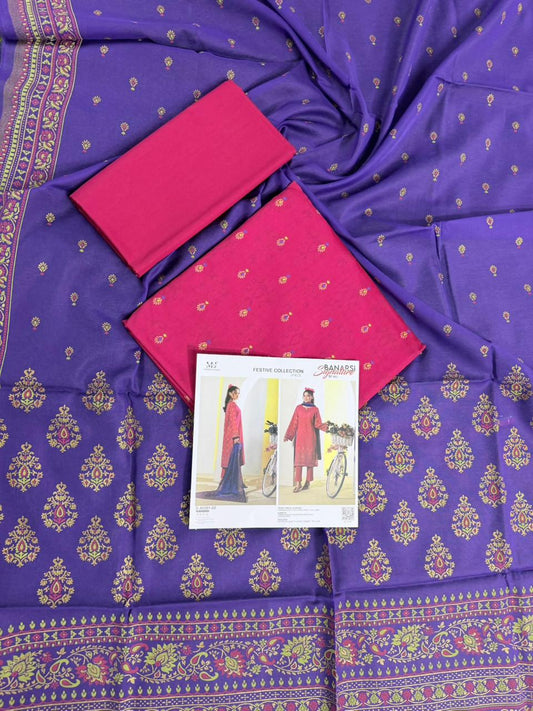 BANARSI BY MJ SIGNATURE DIGITAL PRINTED 3PC LAWN COLLECTION Design #D-A0301-02