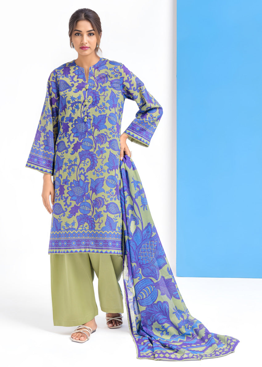 Bonanza Satrangi Green-Cambric 3 PCs Doriya Lawn Unstitched Collection