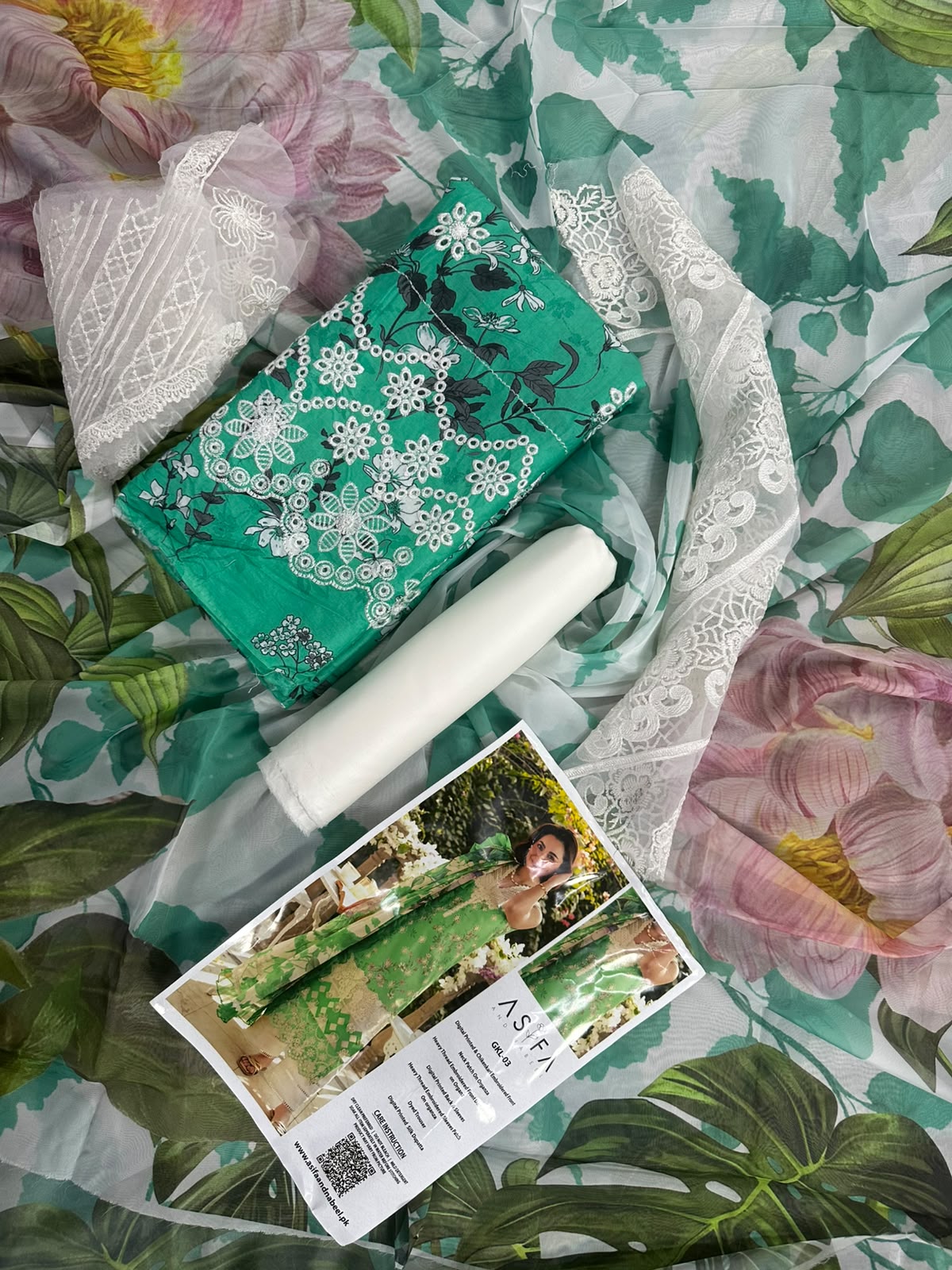 Asifa & Nabeel Digital Print Chikankari Embroidered Lawn