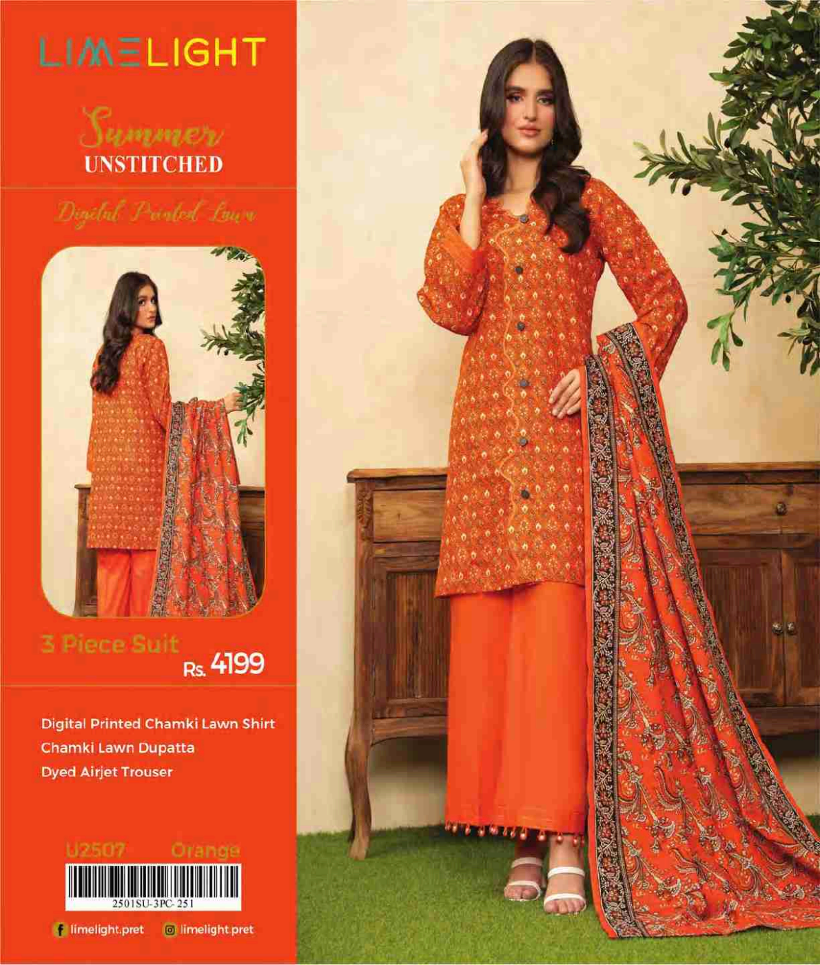 Limelight Chamkee Lawn 3Pcs 🔥