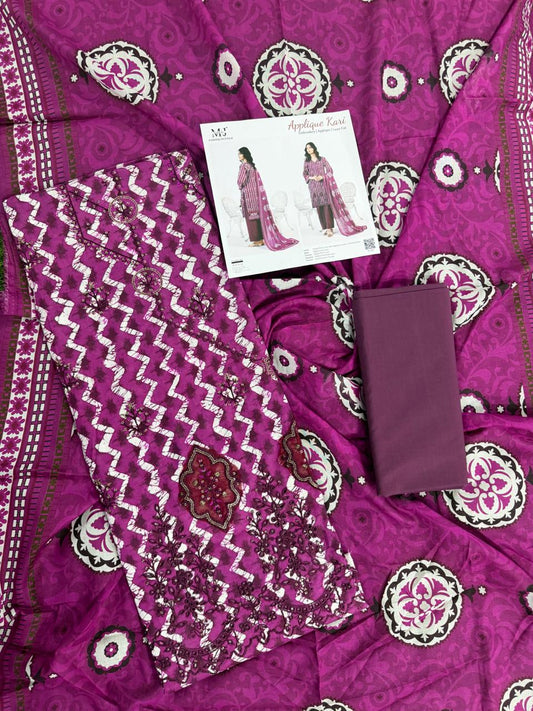 Luxury Summer Collection 
APPLIQUE KARI BY MOOSAJEE Design# D-0401-03