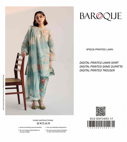 Baroque Unstitched Lawn 3 Pieces in Wholesale Price 🔥❤️