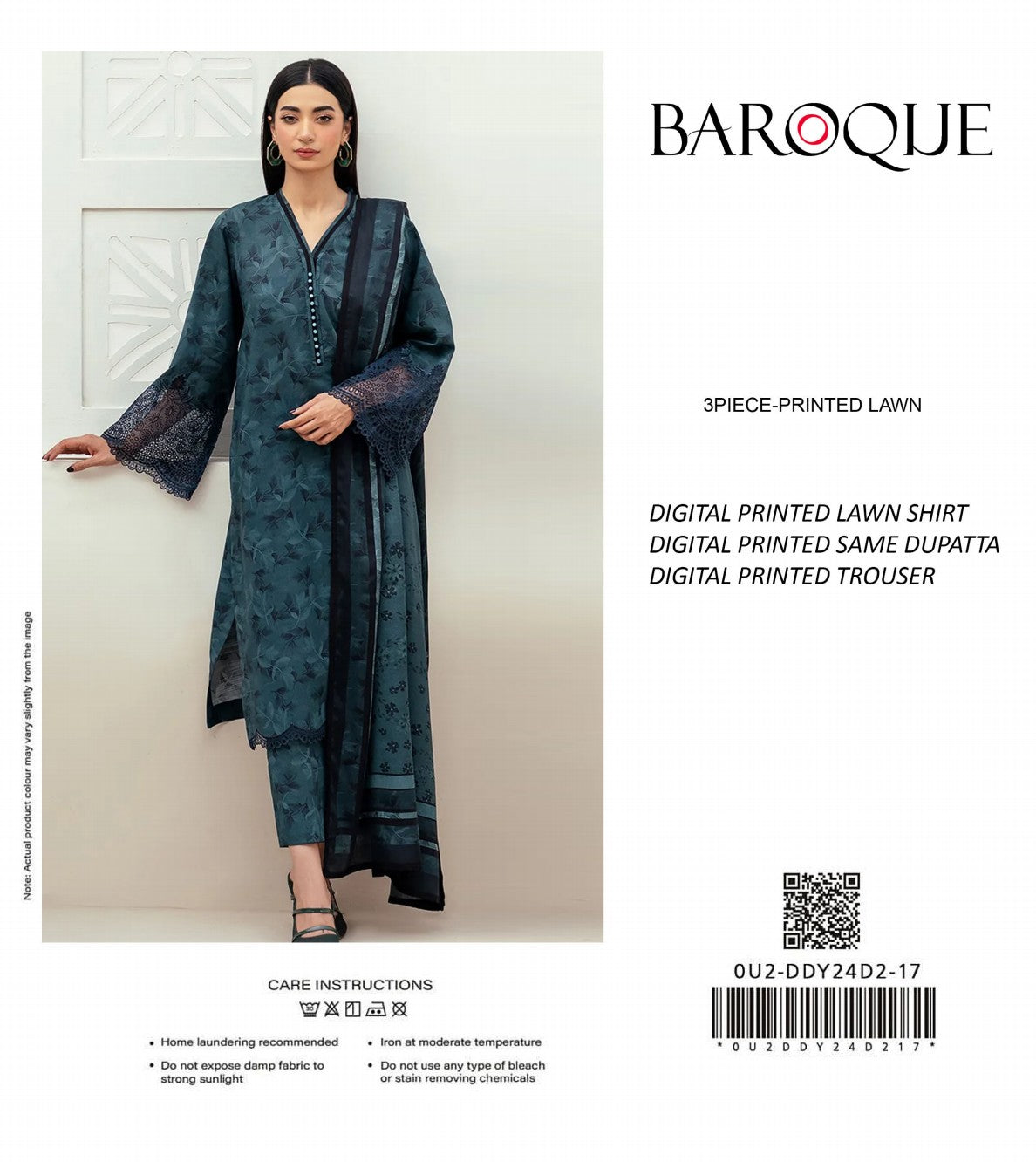 BAROQUE Lawn Printed Trouser 3PC In Wholesale Price 🥺🔥