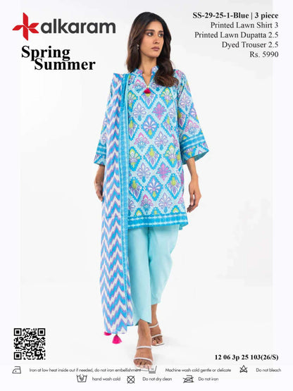 Alkaram Digital Printed Lawn 3 Piece 😉🧡