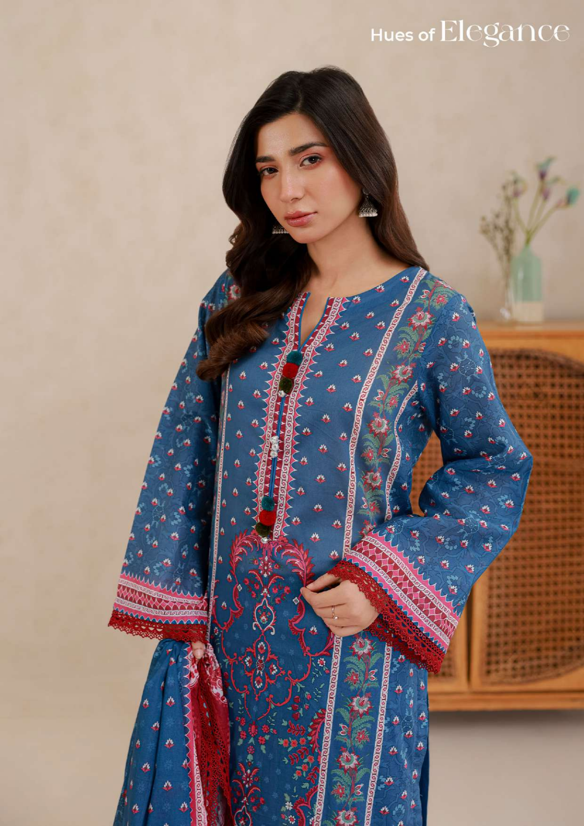 ZELLBURY Unstitched 3pcs Lawn Collection D.C:- WUS26X30899