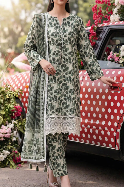 Floral Fusion By Almeerah D-10 -  3Pcs Printed Stripe Collection