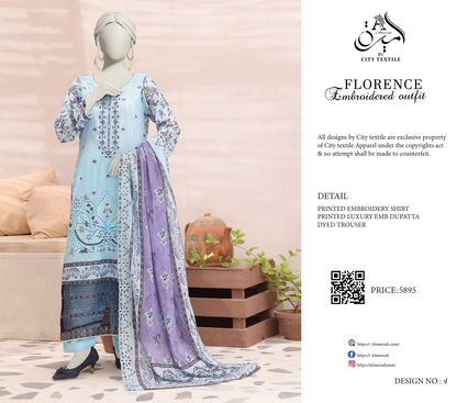 🧡🔥 ALMEERAH FLORENCE Embroidery Cutwork Dupatta 3 Pieces 🔥❤️