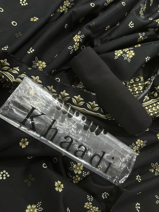 Khaadi Black Printed 2Pcs