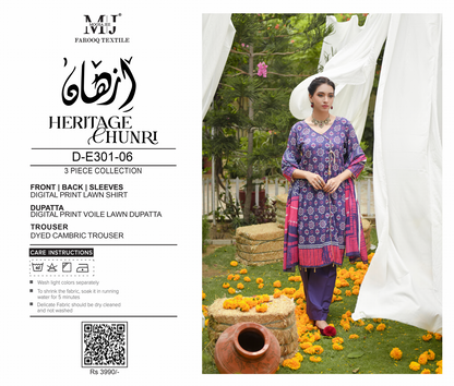 MoosaJee 100% Original Heritage Chunri Unstitched 3Ps👌🔥