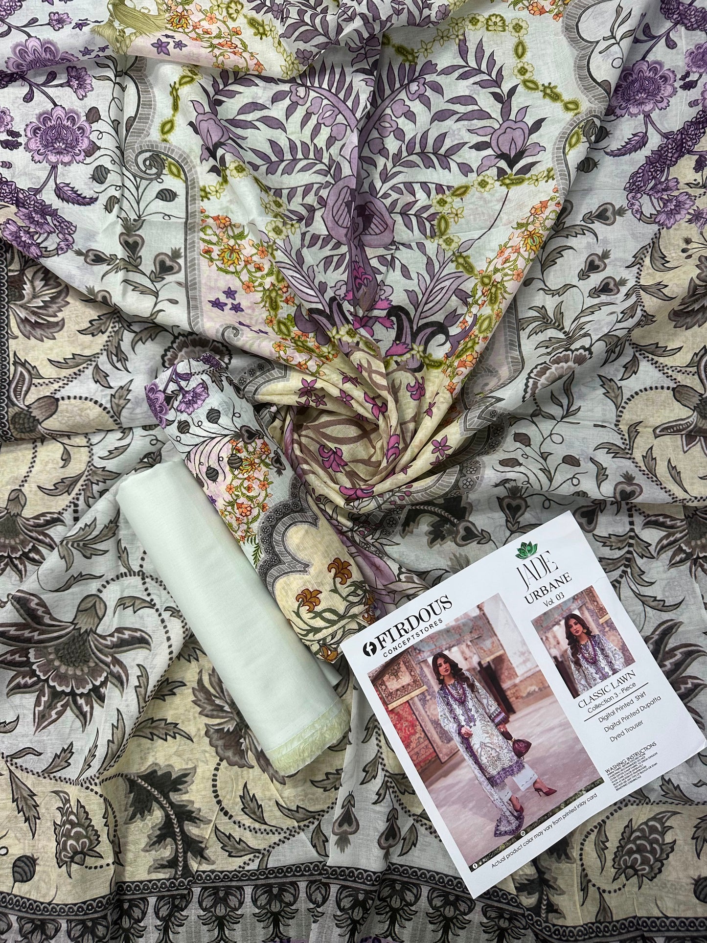 FIRDOUS JADE White 3-Piece