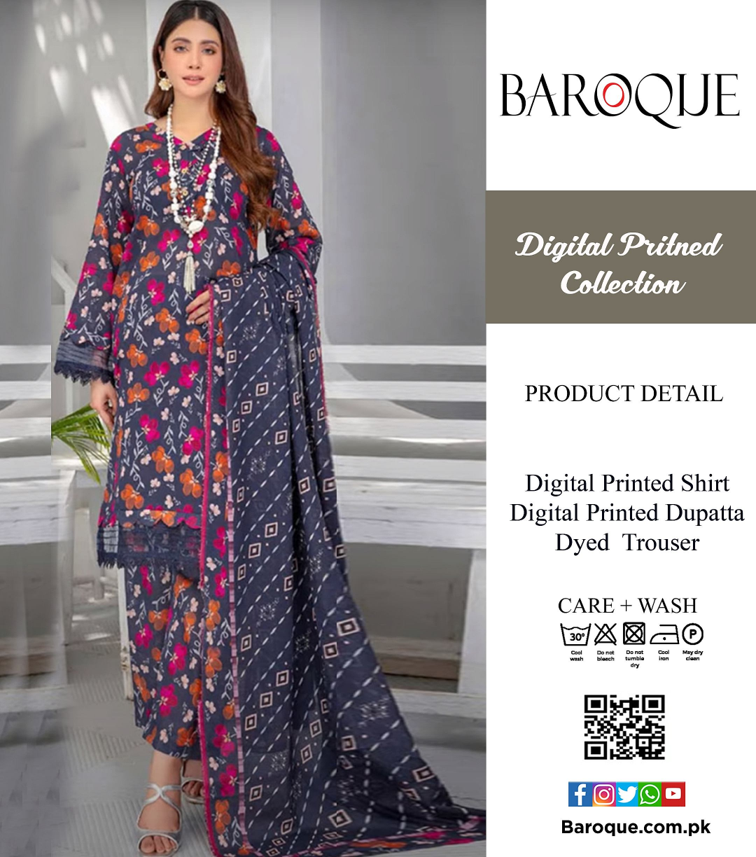 BARØQUE LAWN COPY 3 PIECE