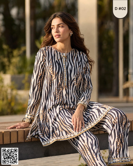 Saira & Samina Stitched 2PCs (S+T) Collection D #02
