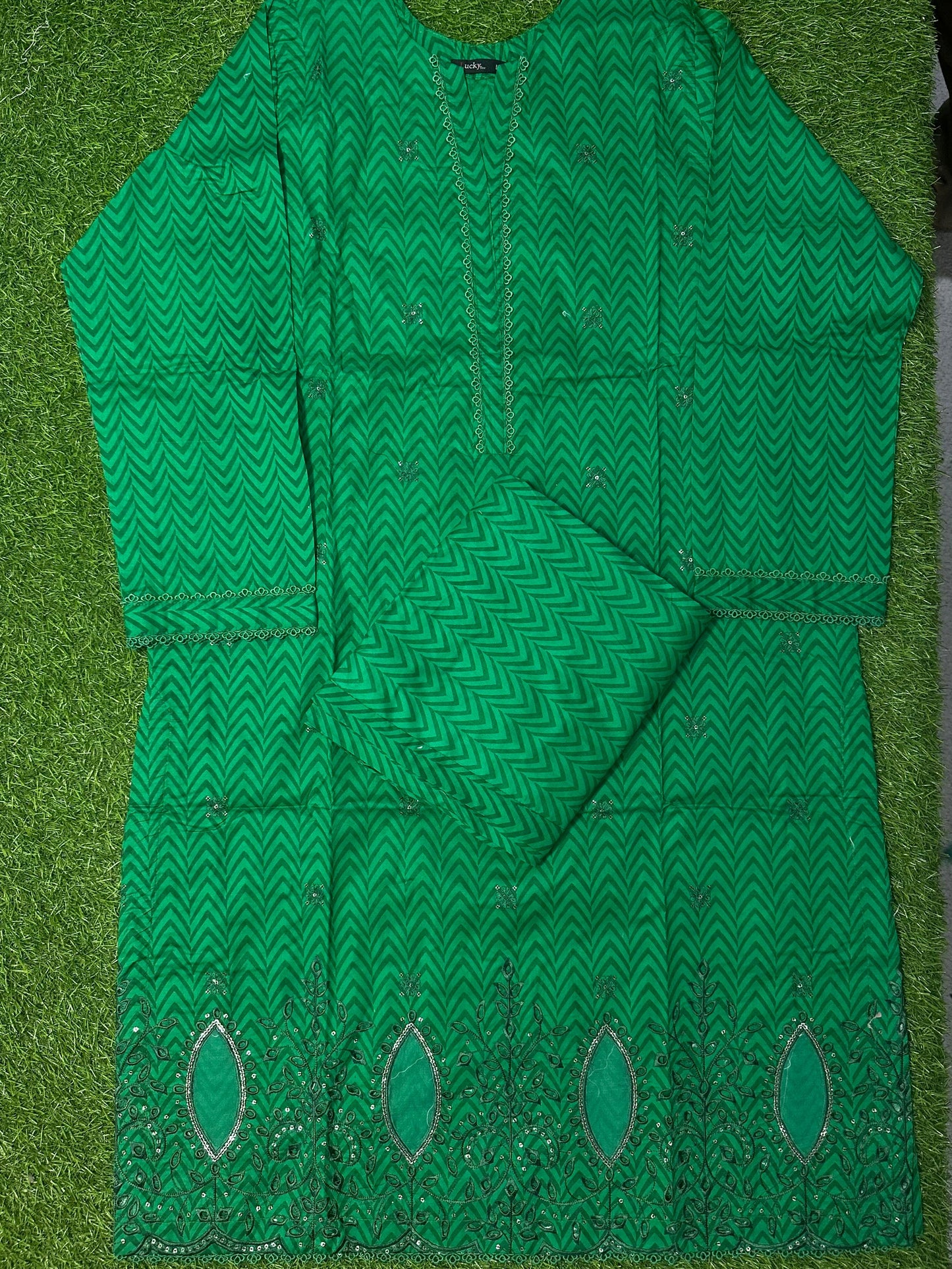 Aifa Green Luxury Lawn Stitched Embroidery 2Pcs Collection