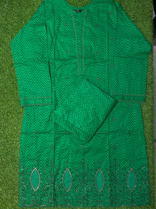 Aifa Green Luxury Lawn Stitched Embroidery 2Pcs Collection