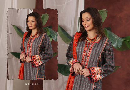 Izhan Magic Premium Digital Printed 3PC Lawn Unstitched Collection Vol.03 - D B0301 08