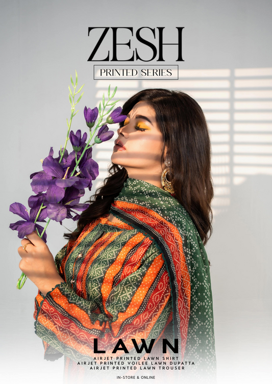Zesh Unstitched Lawn 3 Piece in Wholesale Price 100% Original 🔥❤️