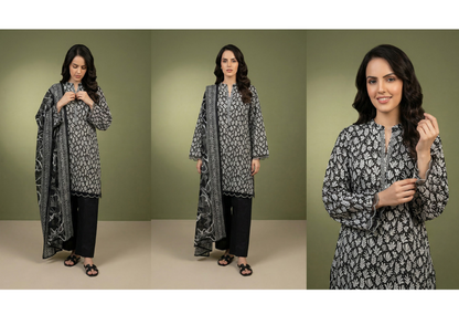 Salina Black & White Lawn Collection Vol-2 Design # 1