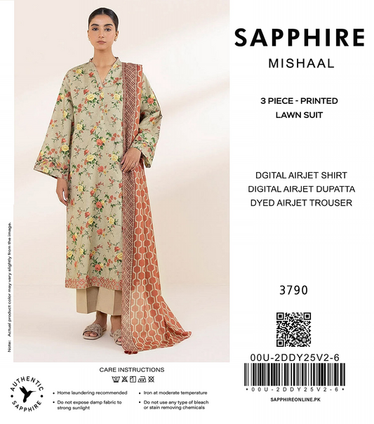 Sapphire Mishaal Lawn Printed 3PC In Wholesale Price ✨🥀