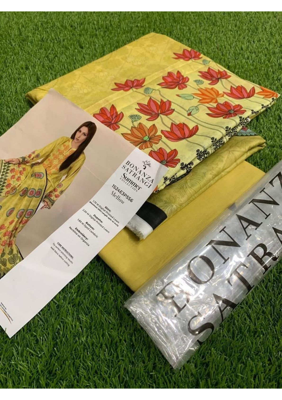 Bonanza Satrangi 100% Original Lawn Dupatta Unstitched 3 Piece