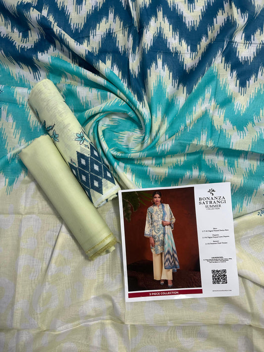 Bonanza Satrangi Wheat-Lawn 3 PCs Doriya Lawn Unstitched Collection