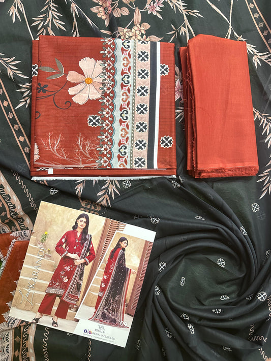 🌿✨ REGALIA TEXTILE – LAWN KARANDI DIGITAL PRINTED COLLECTION 2026 ✨🌿 Design #9