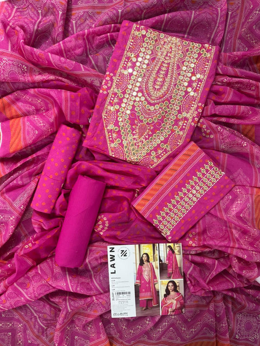 Zellbury D.C:- WUS26E30502 Embroidery Printed Lawn 3Pcs Collection