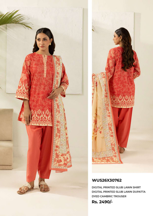 ZELLBURY Unstitched Lawn Collection 2026 Design # WUS26X30762