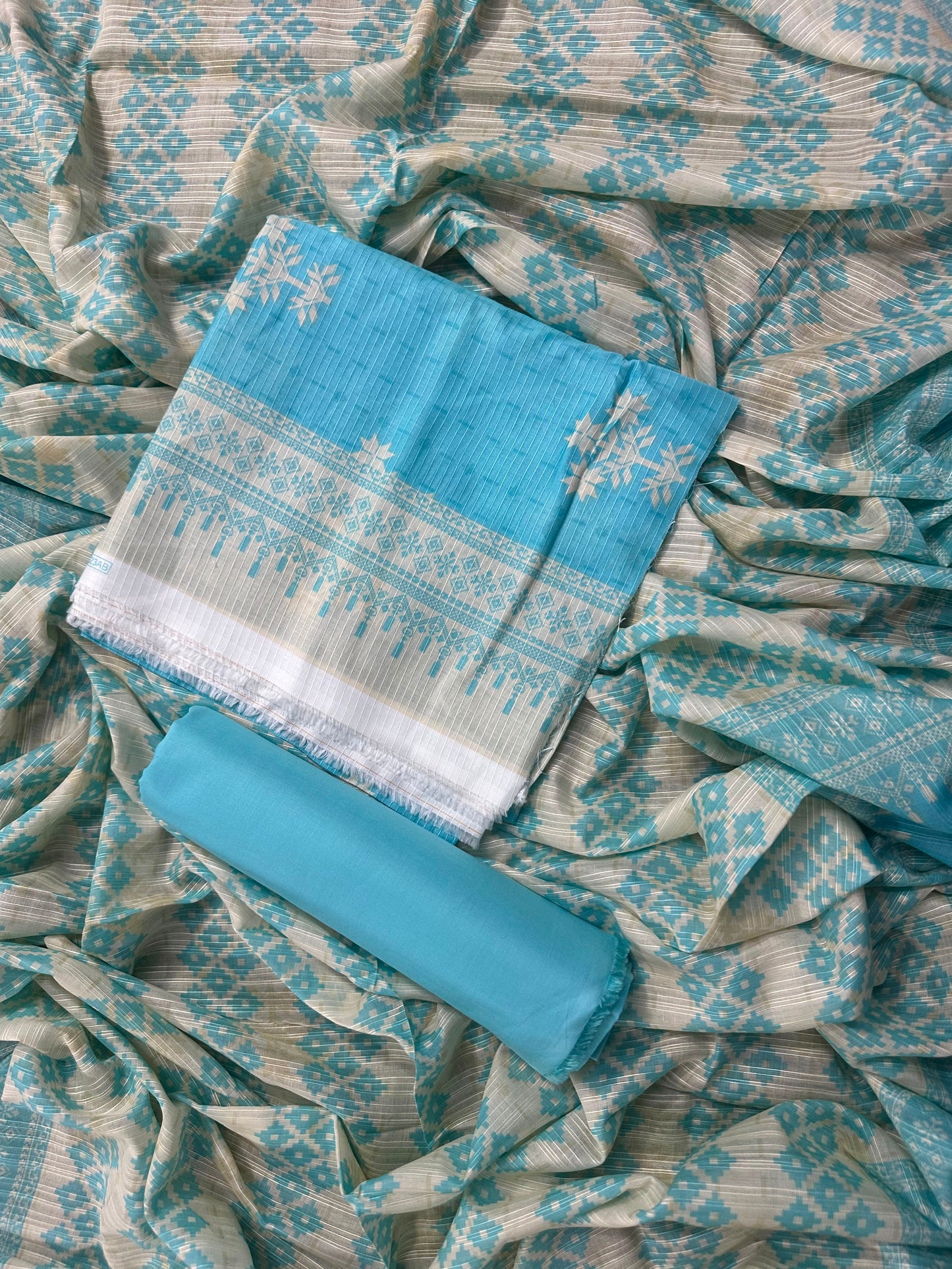 SAFINA BLUE PRINTED 3PCS