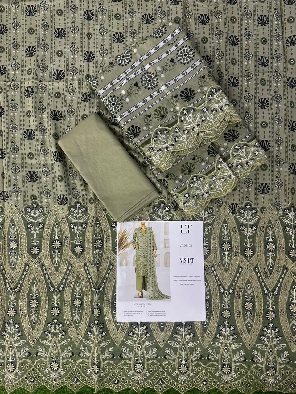 🌟🌿NISHAT LASERKARI – Embroidered Luxury Collection 2026🌿🌟
✨ Buy Lucky Textile Alert ✨ Design#LT_26105