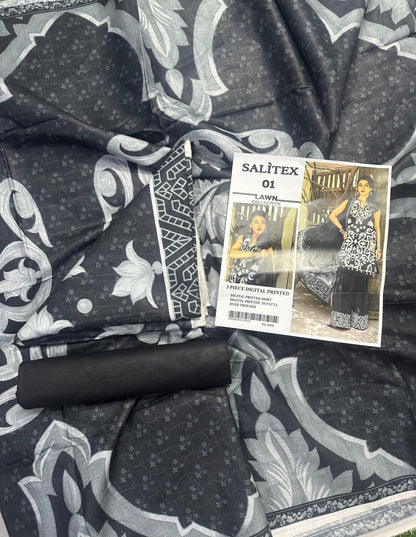 Salitex Lawn 3 PIECE DIGITAL PRINTED Collection Design# 1