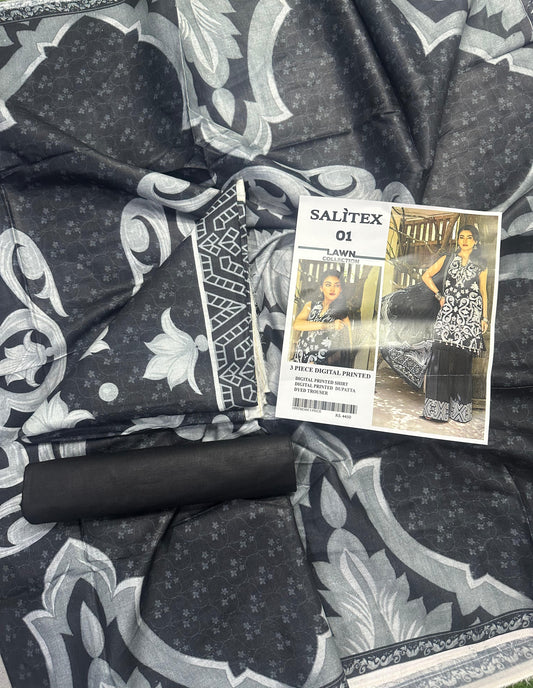 Salitex Lawn 3 PIECE DIGITAL PRINTED Collection Design# 1