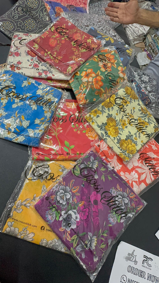 Cross Stitch Lawn 2 Piece (S+T) Random Designs