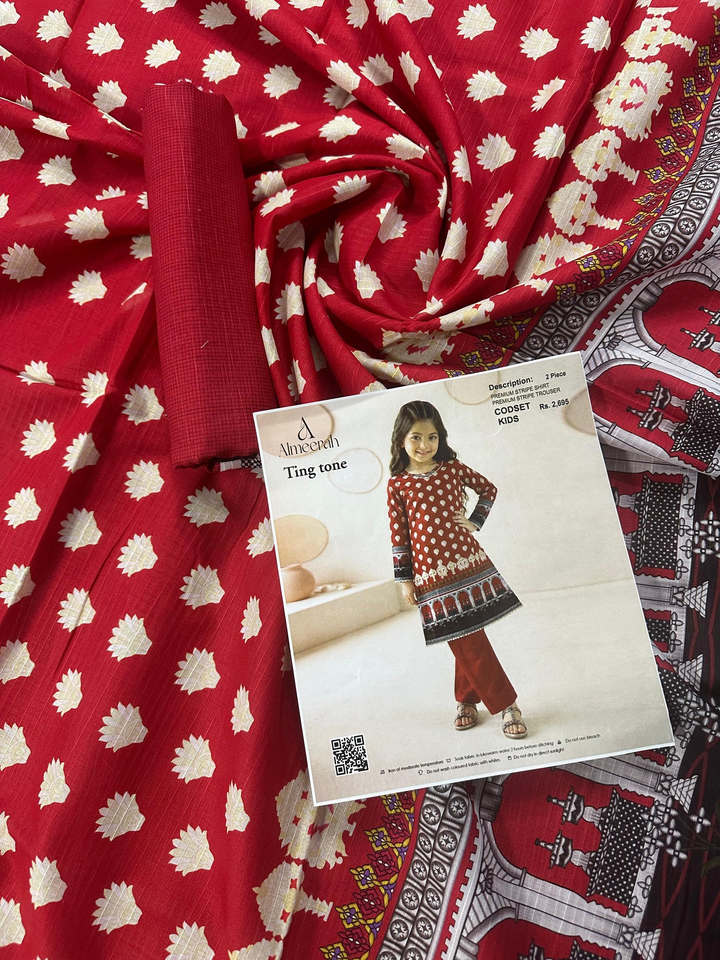 Almeerah Ting Tone Unstitched Kids 2Pcs Collection