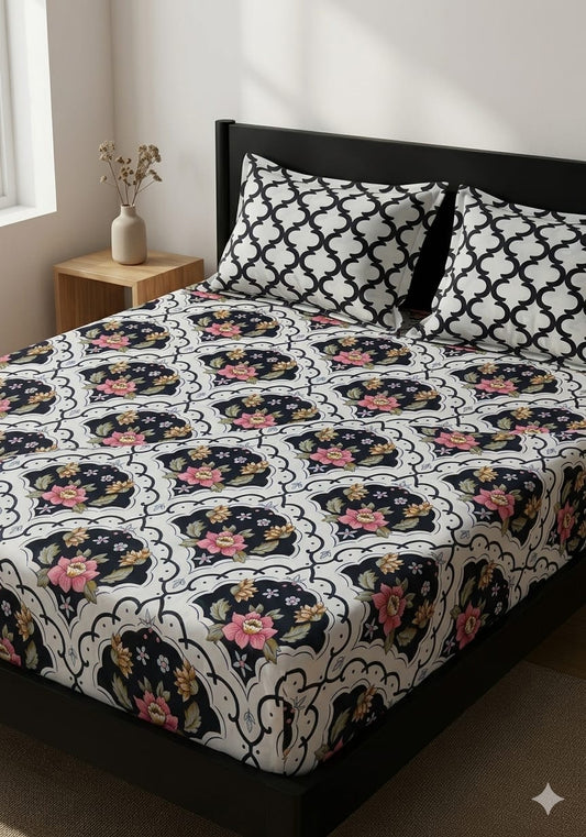 Salonika Full Printed King Size Bedsheets Collection