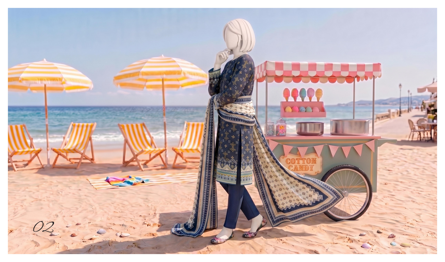 SAWERA-E-SAHIL Printed Lawn Collection D-02