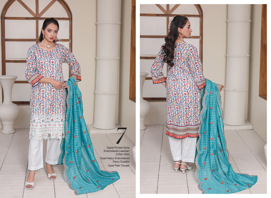 🌸 🌹 MTF – ROSE & VOGUE ✨ Digital Printed Doria Embroidered Laserkari Cotton 2025
Collection ✨