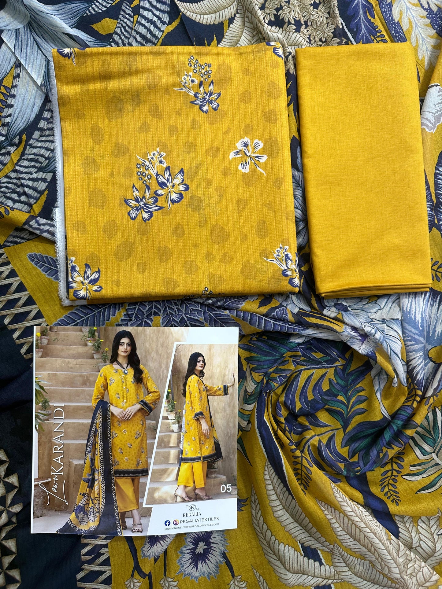 🌿✨ REGALIA TEXTILE – LAWN KARANDI DIGITAL PRINTED COLLECTION 2026 ✨🌿 Design #5