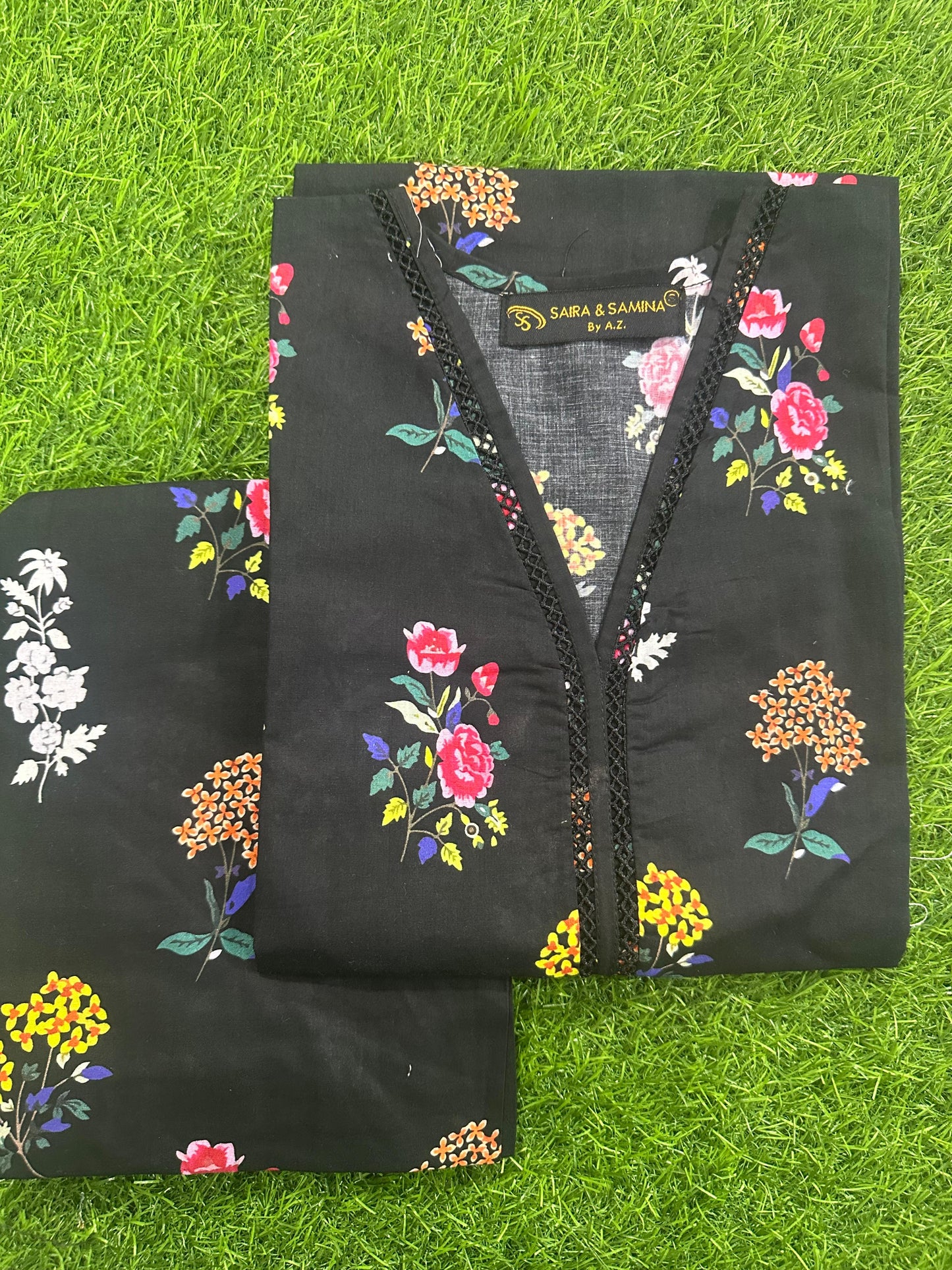 Saira & Samina Stitched CORDSET 2PCs Pure Lawn – Ready to Wear Collection