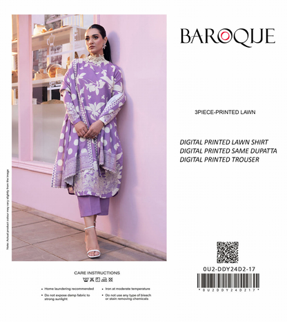Baroque Unstitched Lawn 3 Pieces in Wholesale Price 🔥❤️