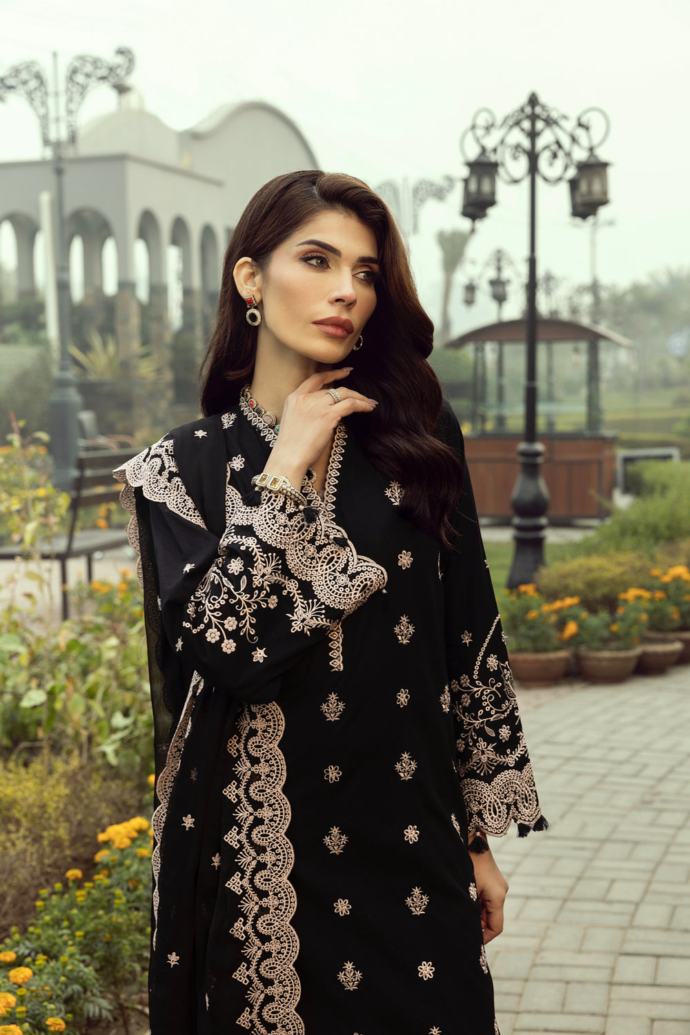 Lakhany BLACK Eid Collection Unstitched ChikanKari 3 Piece 🔥